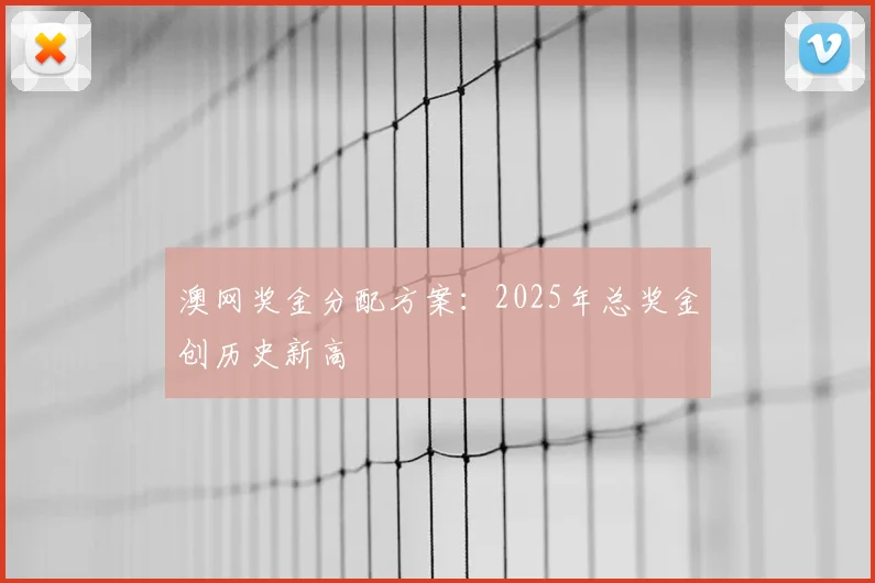 澳网奖金分配方案:2025年总奖金创历史新高