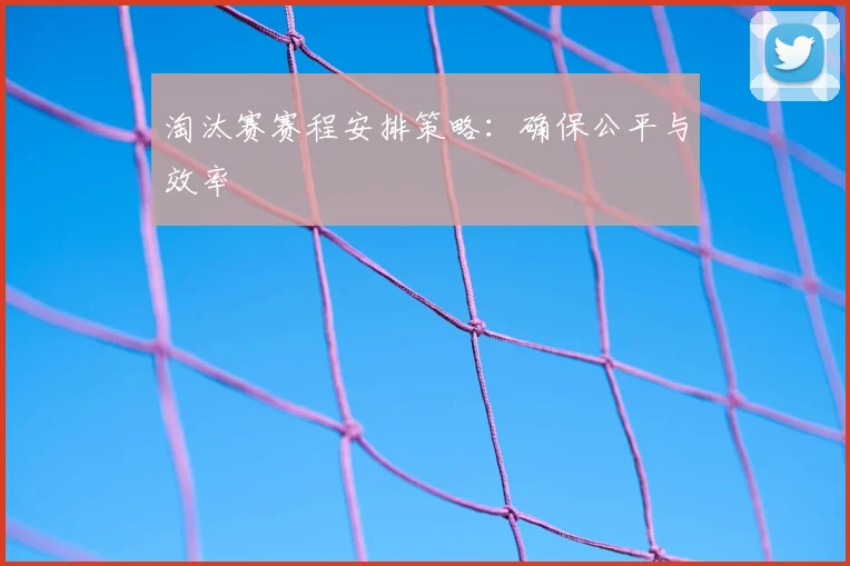 淘汰赛赛程安排策略:确保公平与效率